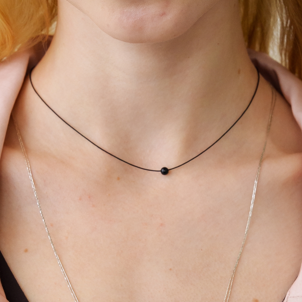 러브미몬스터 타이니 젬 끈 목걸이 블랙(lovememonster Tiny Gem Strap Necklace BLACK) - 3