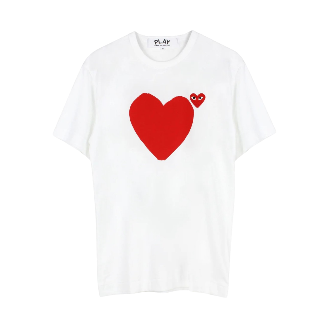 AX-T222-051-1 Play Comme des Garcons Red Double Heart T-Shirt White