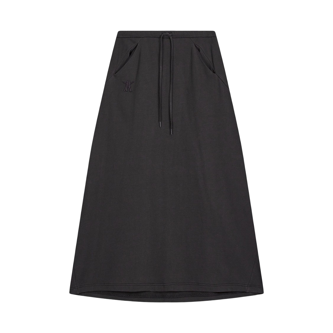 (W) 오픈 Yy 슬랜트 저지 스커트 차콜((W) Open Yy Slant Jersey Skirt Charcoal)