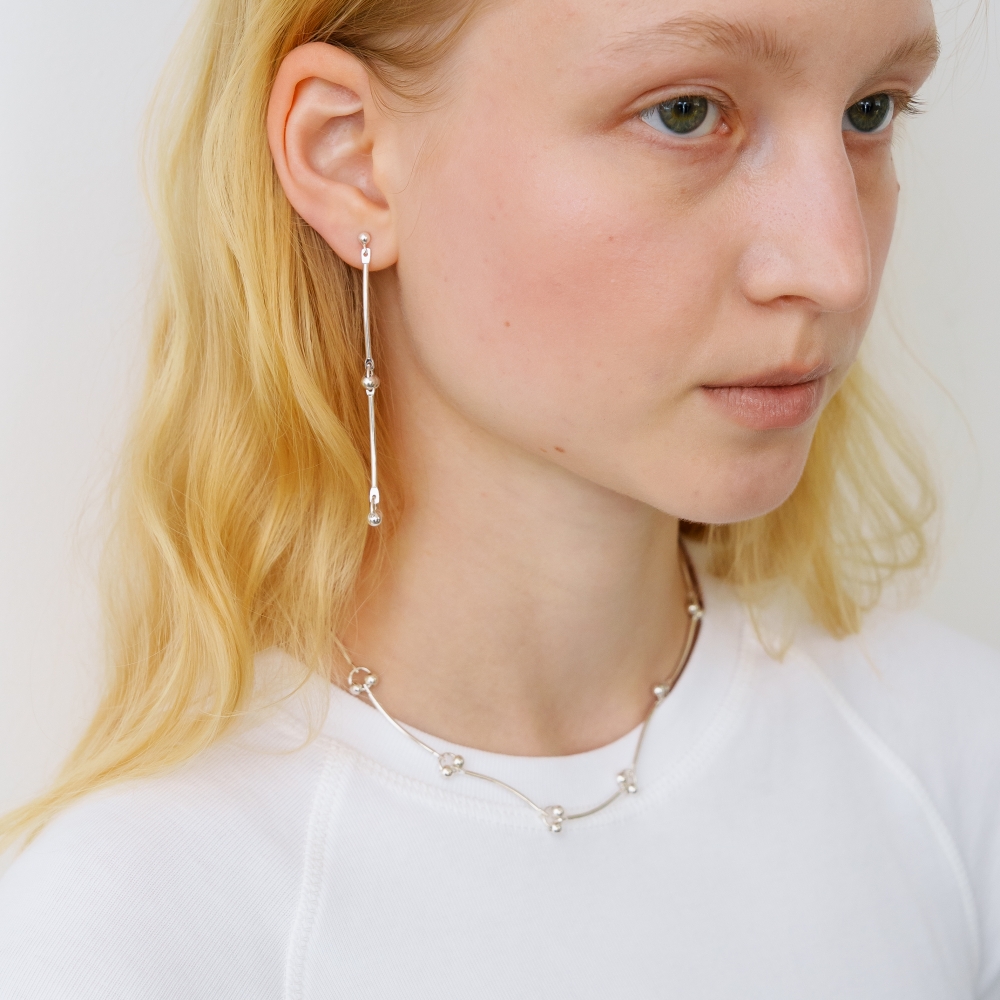 러브미몬스터 투 볼 링크 체인 목걸이 실버(lovememonster Two Ball Link Chain Necklace SILVER) - 3