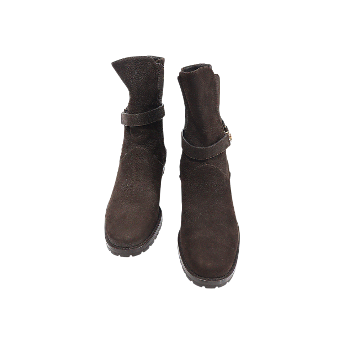 로로 피아나 FAD9982 브라운 누벅 여성 앵클부츠(Loro Piana FAD9982 Brown Nubuck Ankle Boots) - 1
