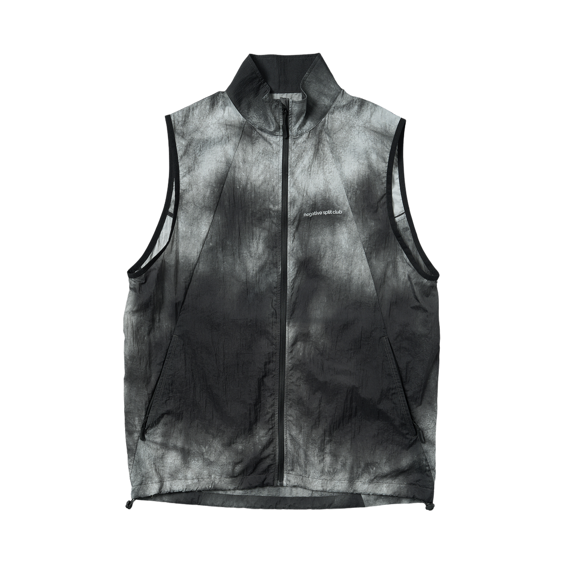네거티브 스플릿 클럽 제로쉘 타이다잉 경량 베스트 블랙(negative split club ZeroShell Tie-Dyeing Lightweight Vest Black) - 1
