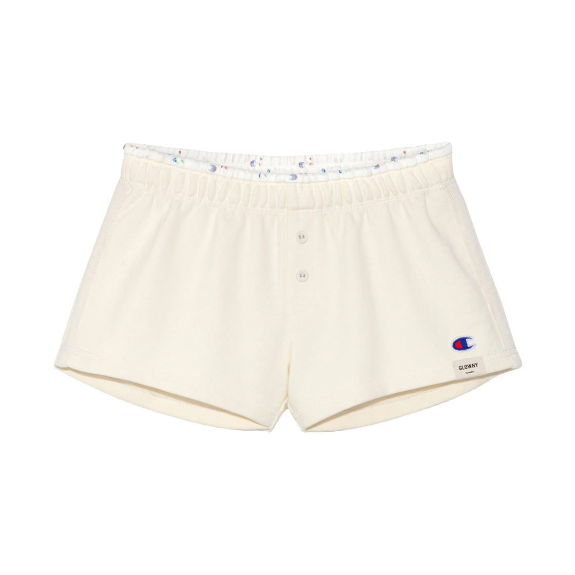 (W) 글로니 x 챔피온 스웨트 쇼츠 크림((W) Glowny x Champion Sweat Shorts Cream)