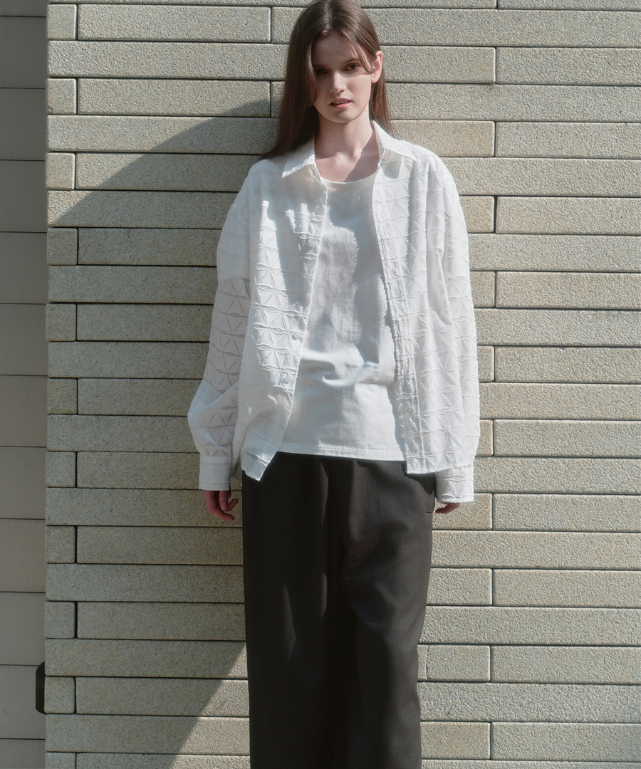 키류 프리즘 컷 오프 셔츠 화이트(kiryu Prism Cut Off Shirt White) - 5