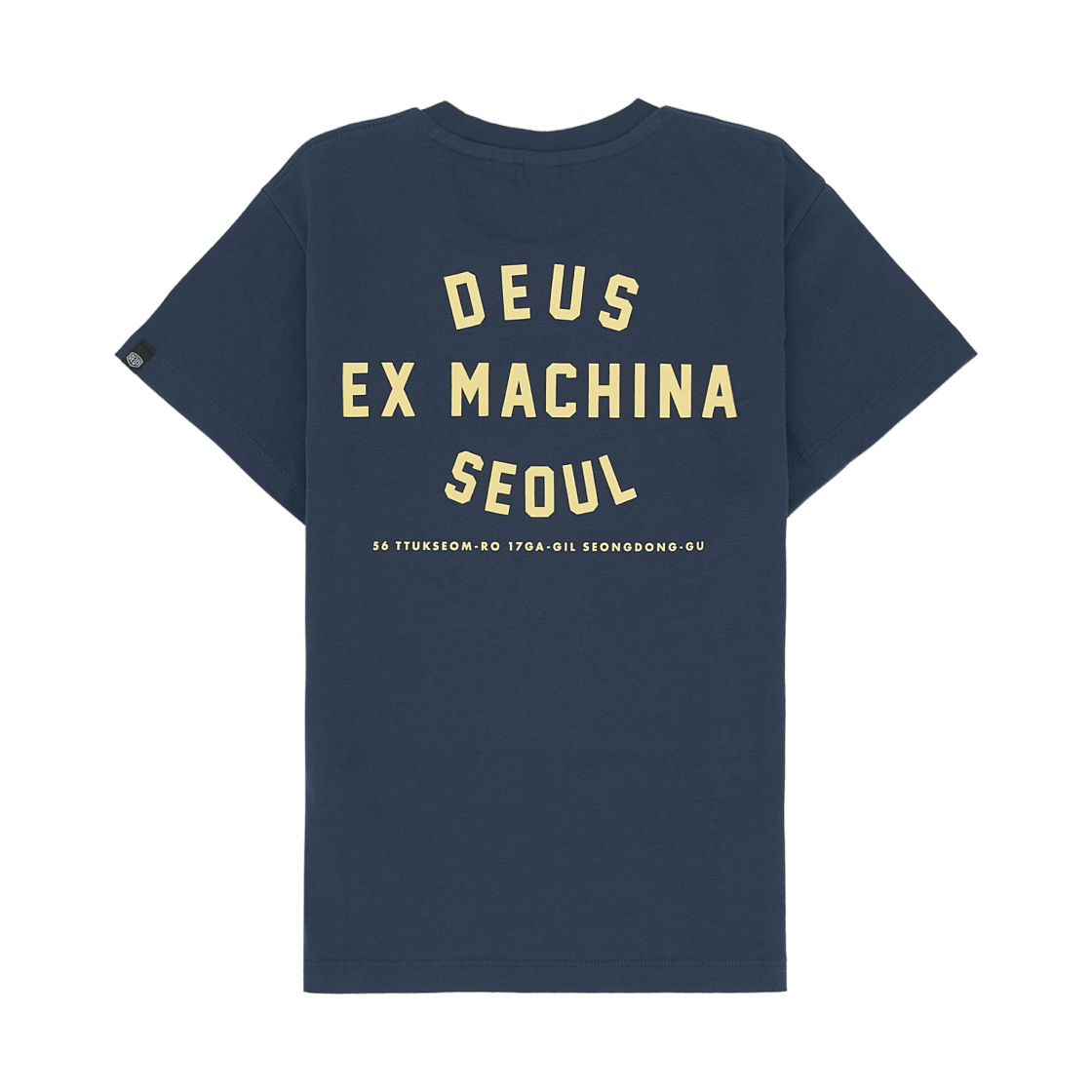 (W) 데우스 엑스 마키나 서울 컬리지 어드레스 티셔츠 네이비((W) Deus Ex Machina Seoul College Address T-Shirt Navy) - 2