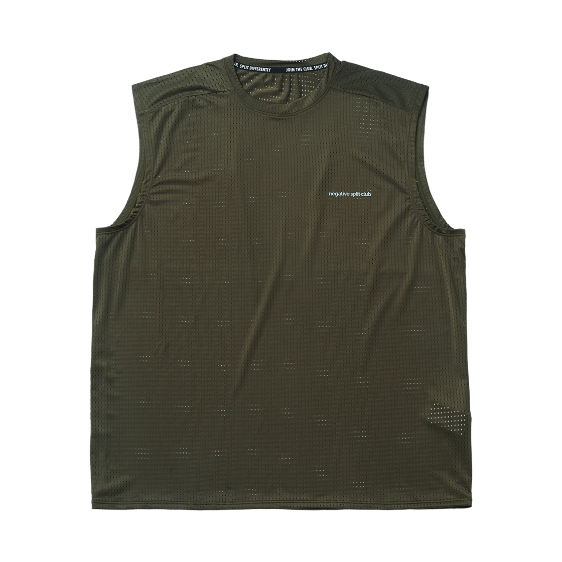네거티브 스플릿 클럽 에어벤트 솔리드 싱글렛 카키(negative split club AirVent Solid Singlet Khaki)
