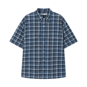 noun Crop Check Shirts Blue