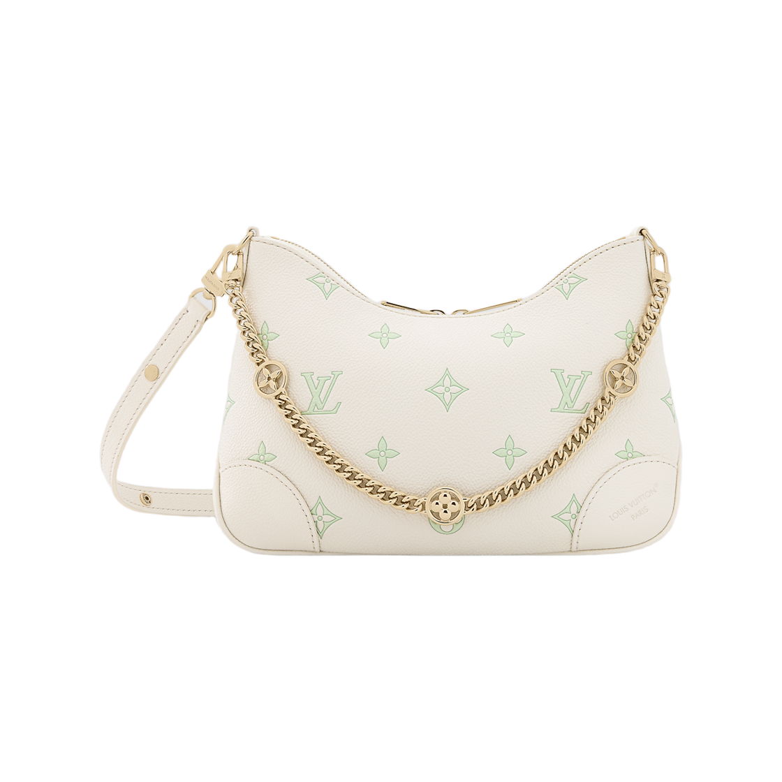 M27571 Louis Vuitton Boulogne PM Bicolor Monogram Empreinte Leather Milky White Green