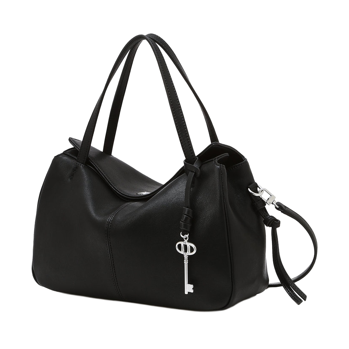 AABA6F280BK Athe Vanessabruno Acc Demai  Black Leather Demain Shoulder Bag S Aaba6F280Bk Black