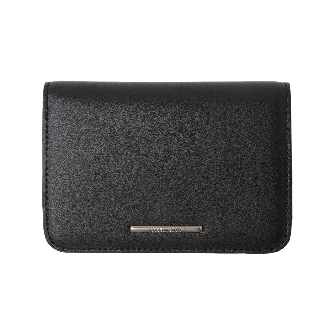 CAAAX26301BKX Customellow Leather Folded Wallet Black