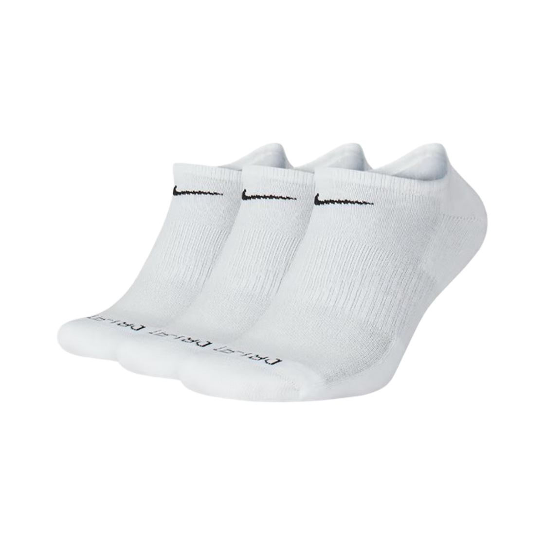 SX6889-100 Nike Everyday Plus Cushion Training No-Show Socks White Black (3 Pack/Korean Ver.)