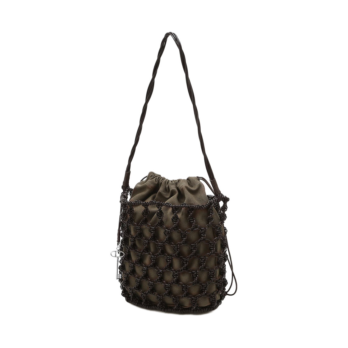 AABA6E861K2 Athe Vanessabruno Acc Khaki Weaving Net Shoulder Bag M Aaba6E861K2 Normal Khaki