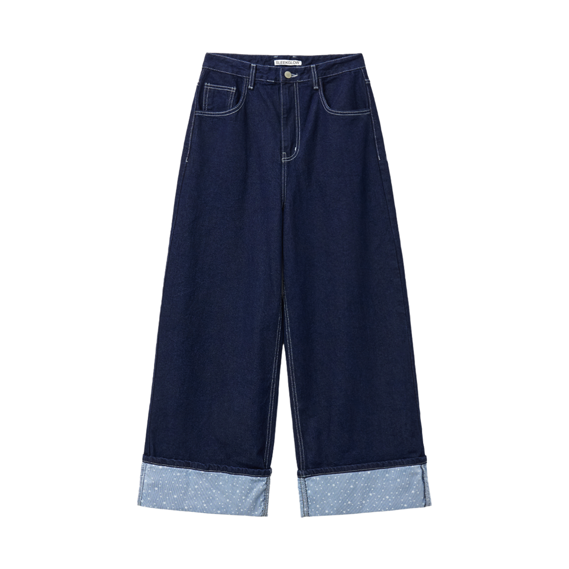 슬릭글로우 스타 롤업 데님 팬츠 인디고(SLEEKGLOW Star Roll-Up Denim Pants Indigo) - 2