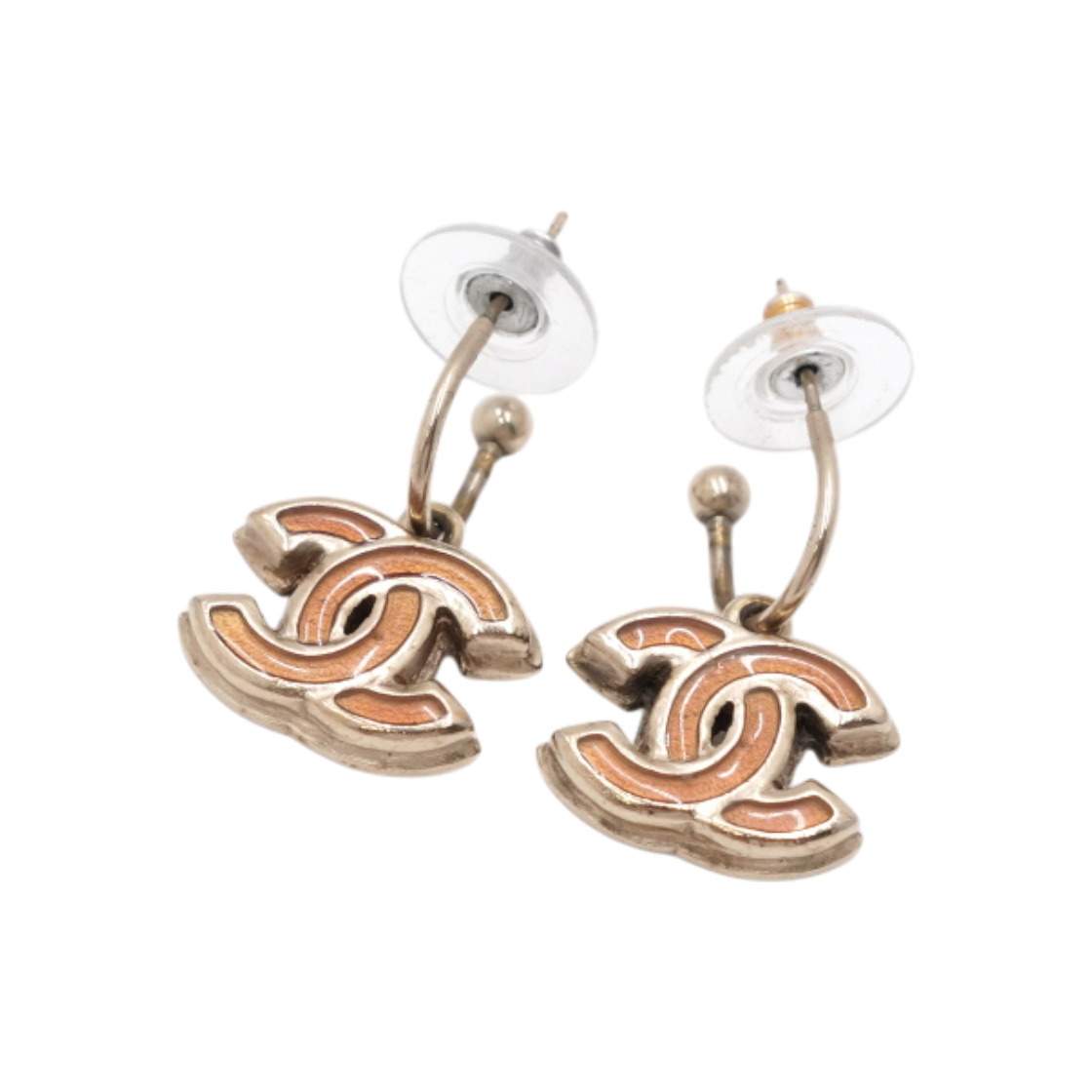 ITNG7N46LD8O Chanel 08 Season Orange CC Logo Enamel Earrings