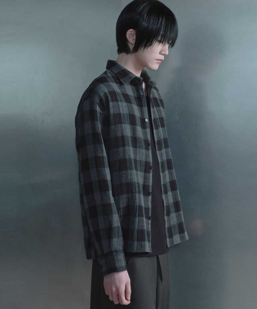 키류 린넨 버팔로 빅 체크 셔츠 블랙(kiryu Buffalo Big Check Shirt Black) - 3