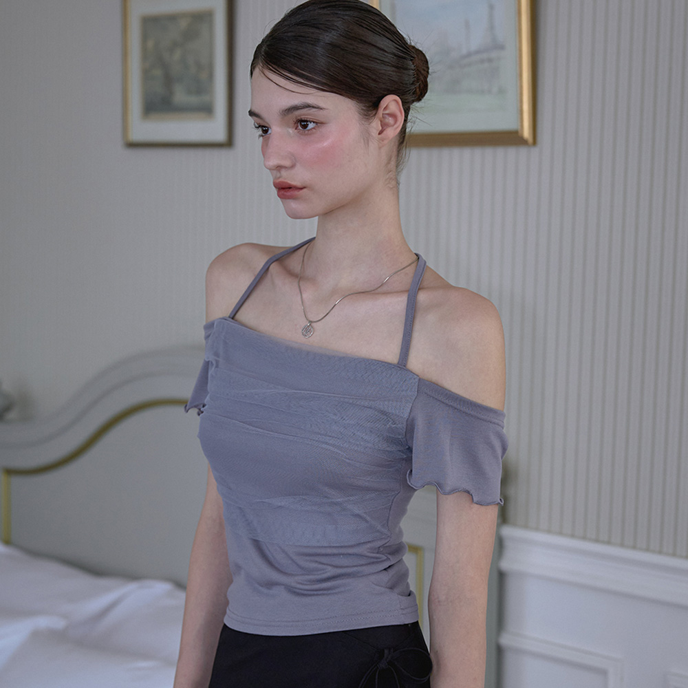 로제프란츠 샤 레이어드 홀터 티셔츠 차콜(Rosefrantz Sha Layered Halter T-shirt [Charcoal]) - 2