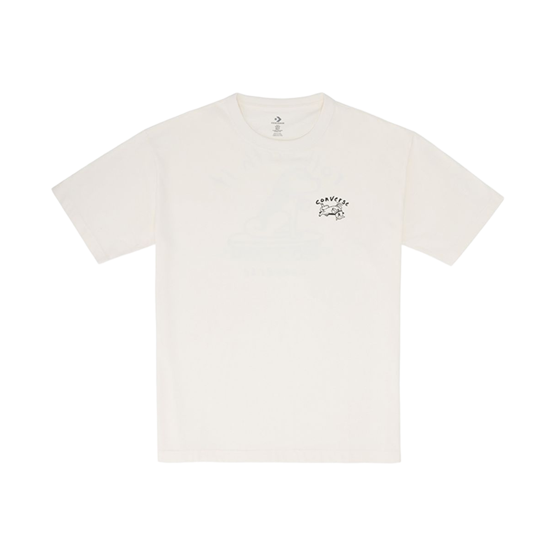 컨버스 피치드 루즈 핏 그래픽 티셔츠 에그렛(Converse Peached Loose Fit Graphic T-Shirt Egret)