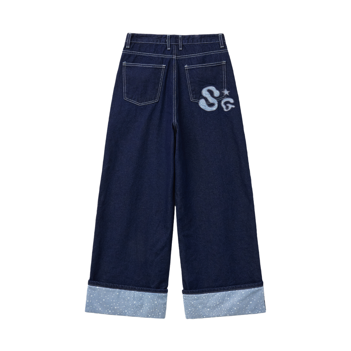 슬릭글로우 스타 롤업 데님 팬츠 인디고(SLEEKGLOW Star Roll-Up Denim Pants Indigo)