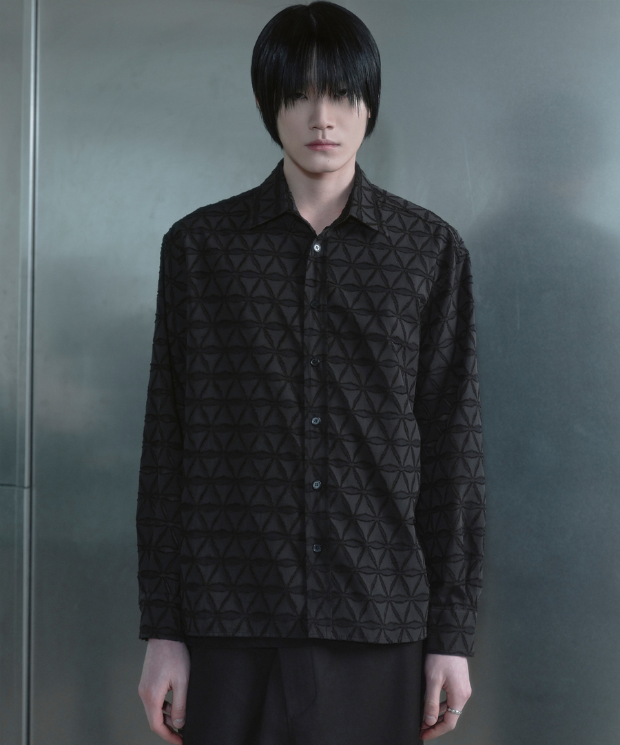 키류 프리즘 컷 오프 셔츠 블랙(kiryu Prism Cut Off Shirt Black) - 5