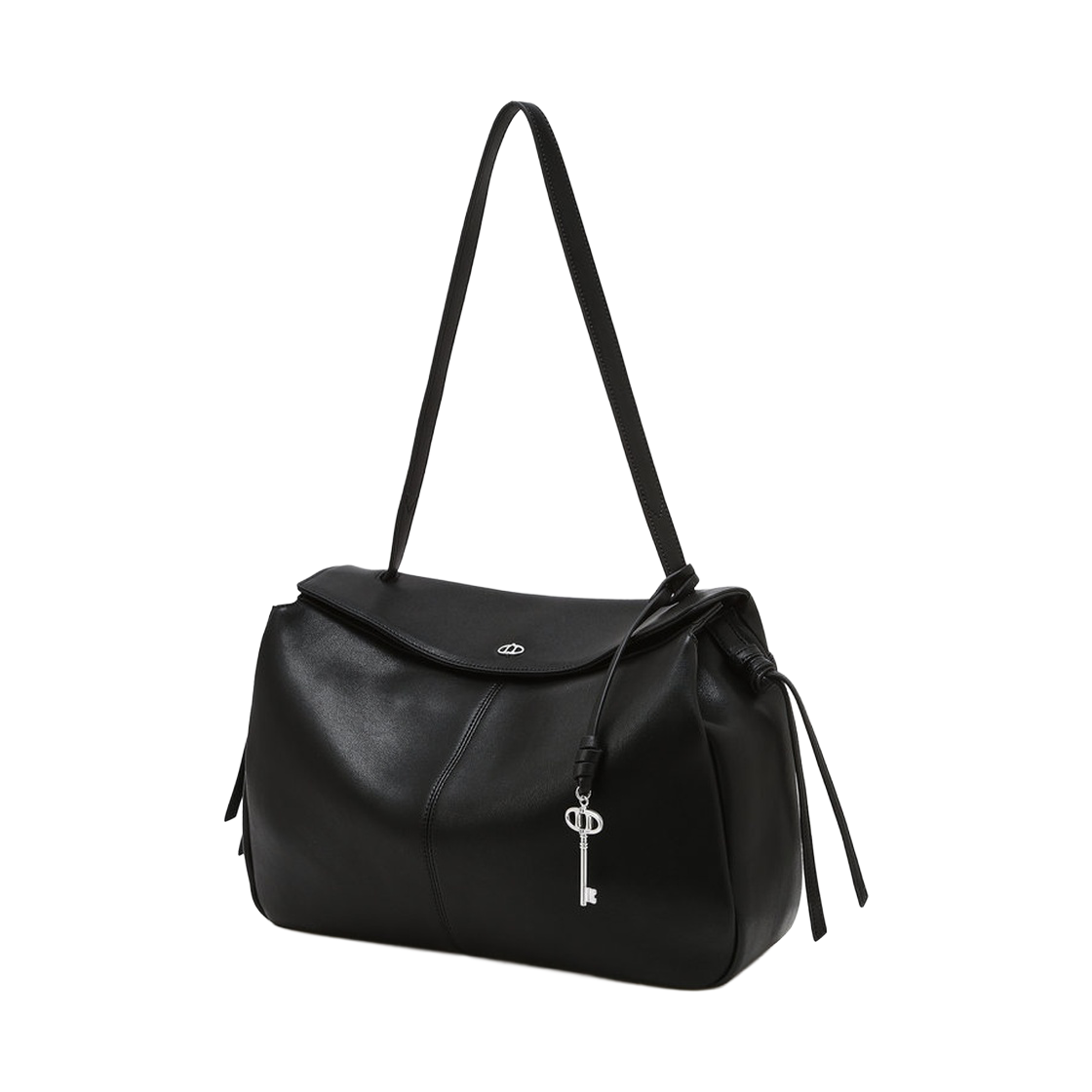 AABA6F285BK Athe Vanessabruno Acc Demain Black Leather Demain Shoulder Bag L Aaba6F285Bk Black