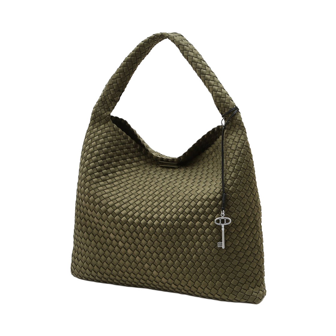 AABA6E851K3 Athe Vanessabruno Acc Khaki Neoprene Weaving Shoulder Bag L Aaba6E851K3 Dark Khaki