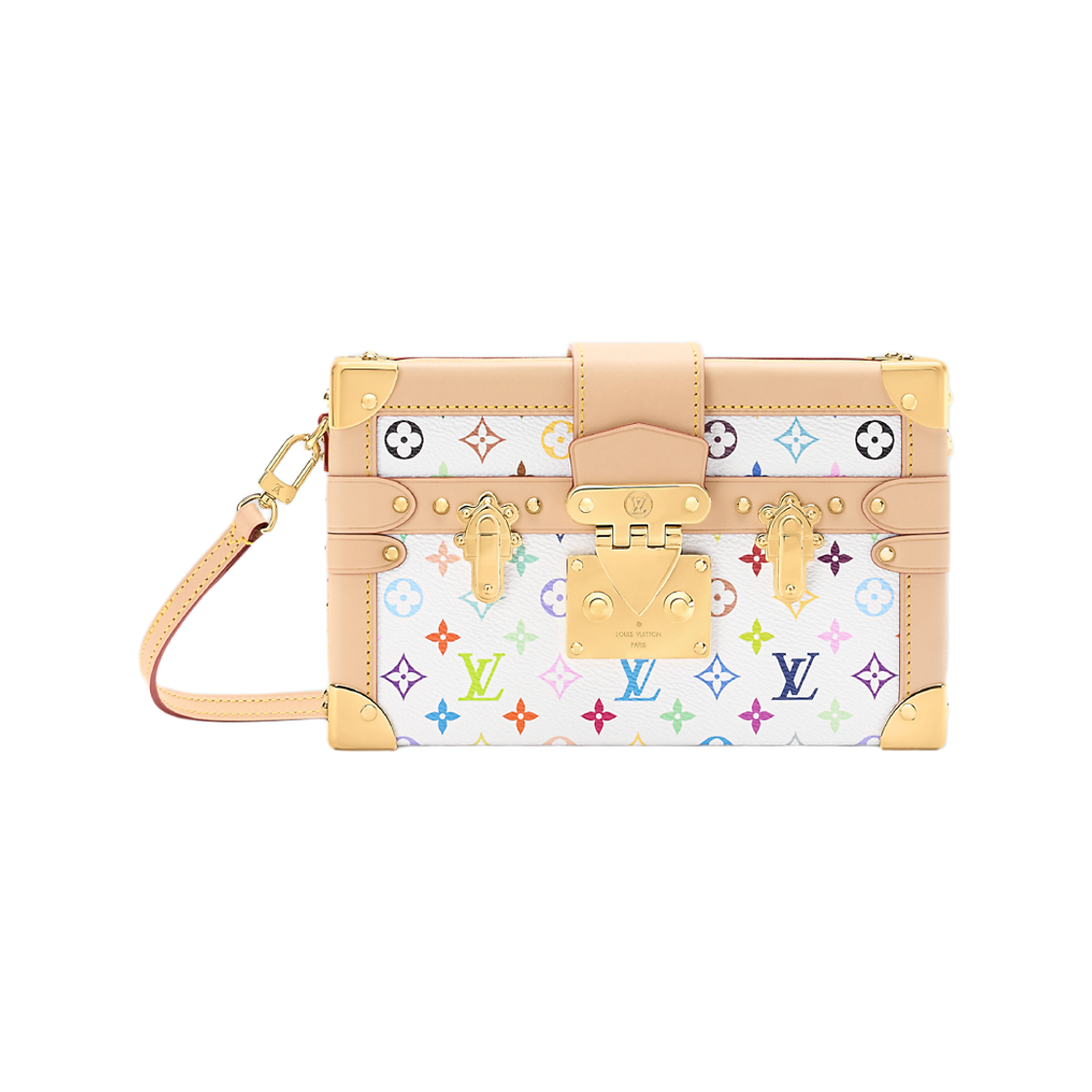 M28243 Louis Vuitton Petite Malle Multicolor White