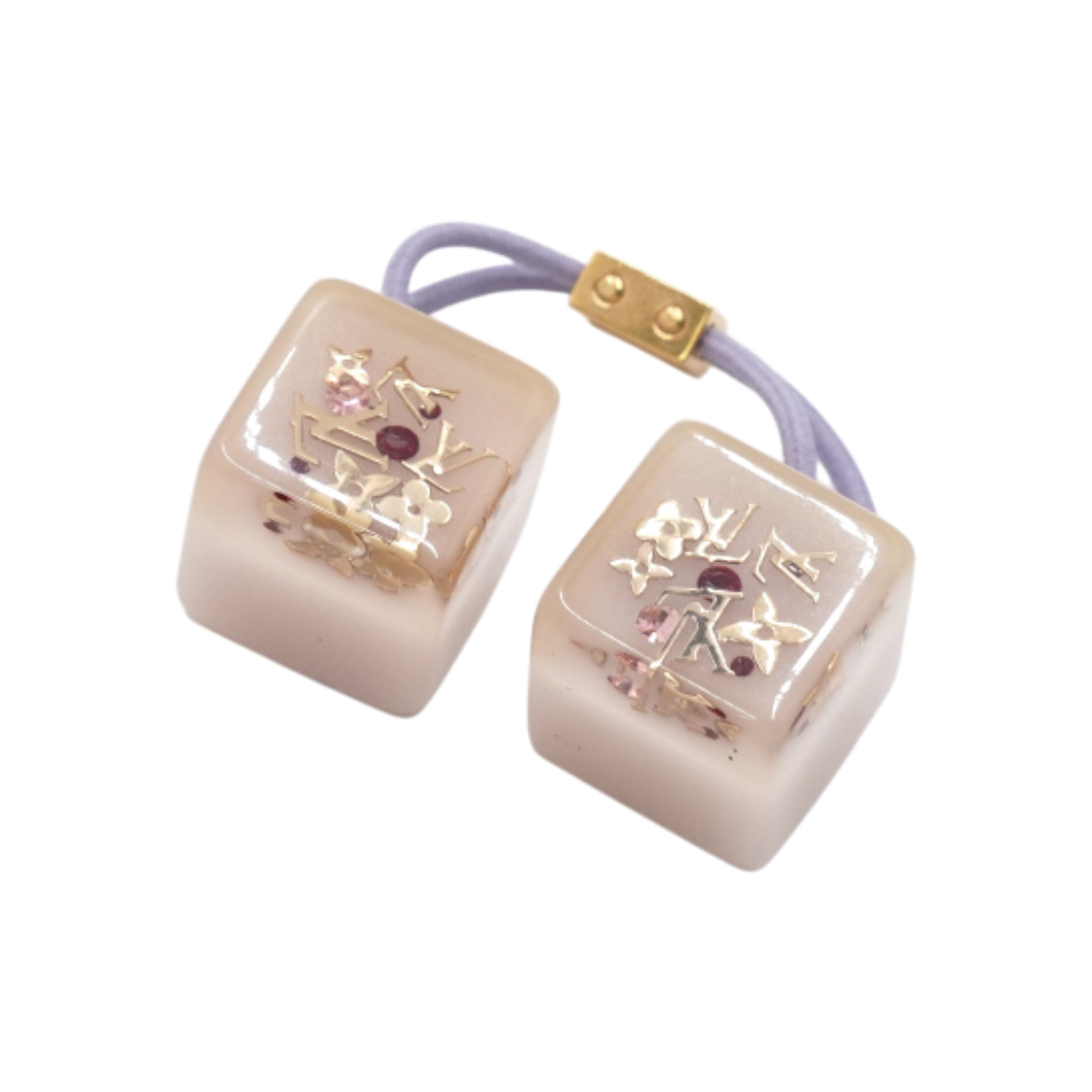 IT6ML99V48I8 Louis Vuitton Violet Cube Inclusion Gold Crystal Hair Tie
