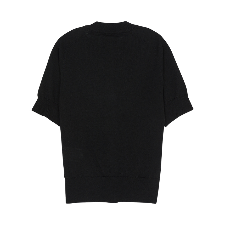 [15% 쿠폰] 아미 블랙 울 숏슬리브 아미 드 하트 가디건 블랙([15% 쿠폰] AMI Black Wool Short Sleeves Ami De Coeur Cardigan Black) - 6