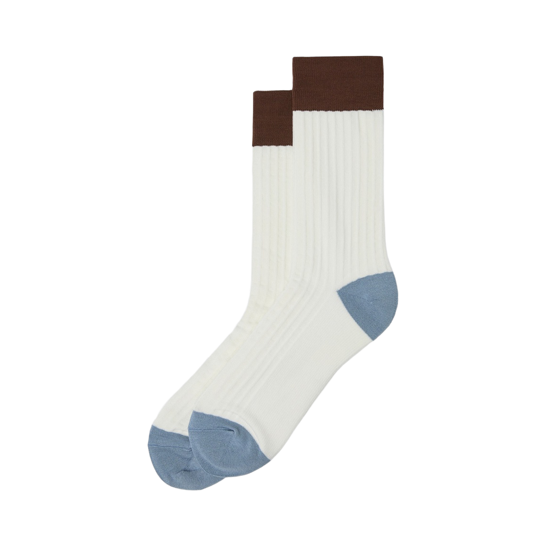 CALAX26102WHX Customellow Rib Block Socks White