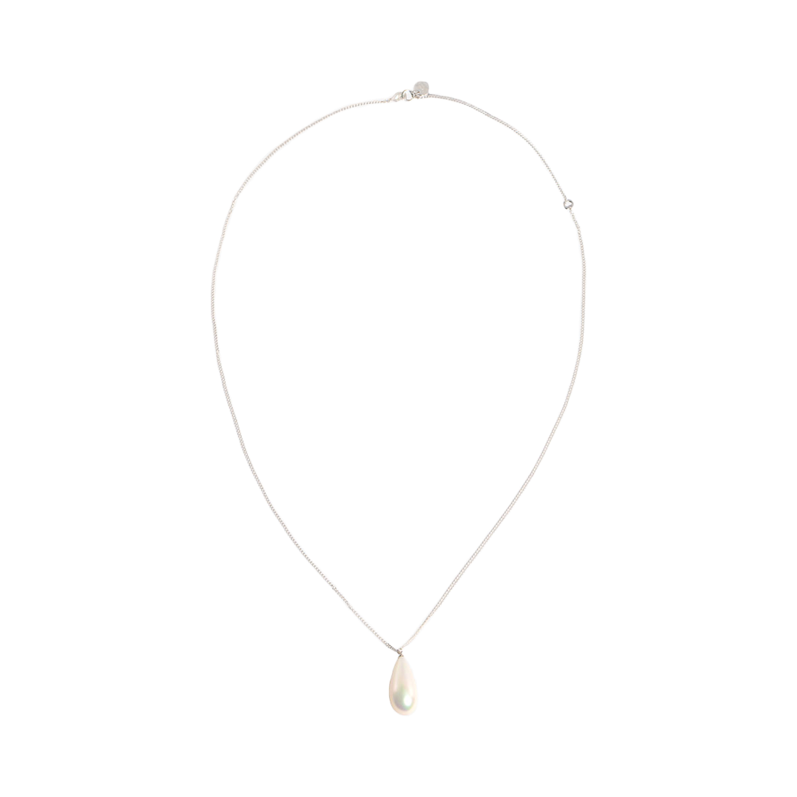 L261MNK100 lovememonster Bold Pearl Drop Long Chain Necklace SILVER