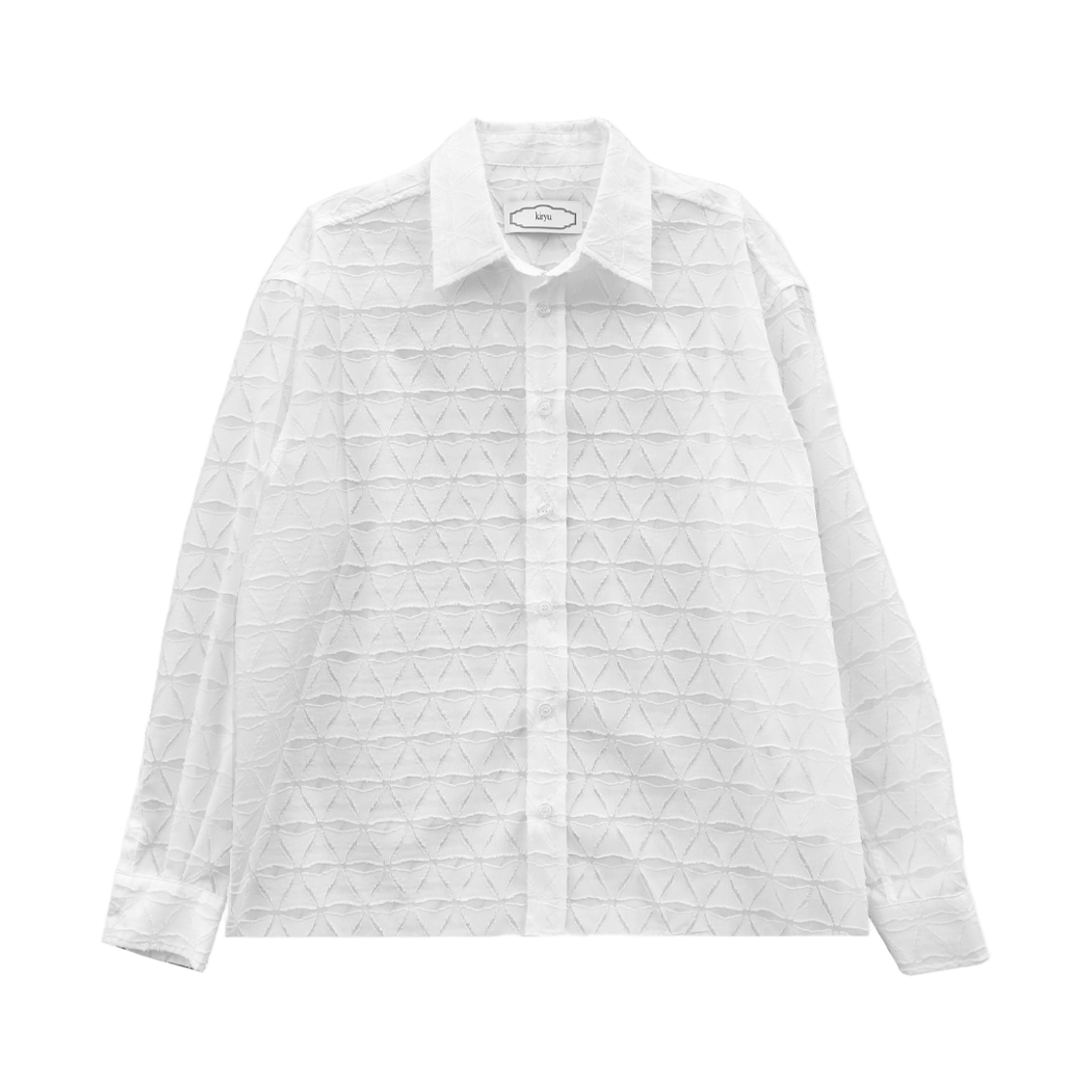 키류 프리즘 컷 오프 셔츠 화이트(kiryu Prism Cut Off Shirt White)