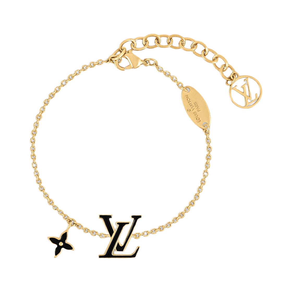 MA186A (W) Louis Vuitton LV Iconic Enamel Bracelet Black
