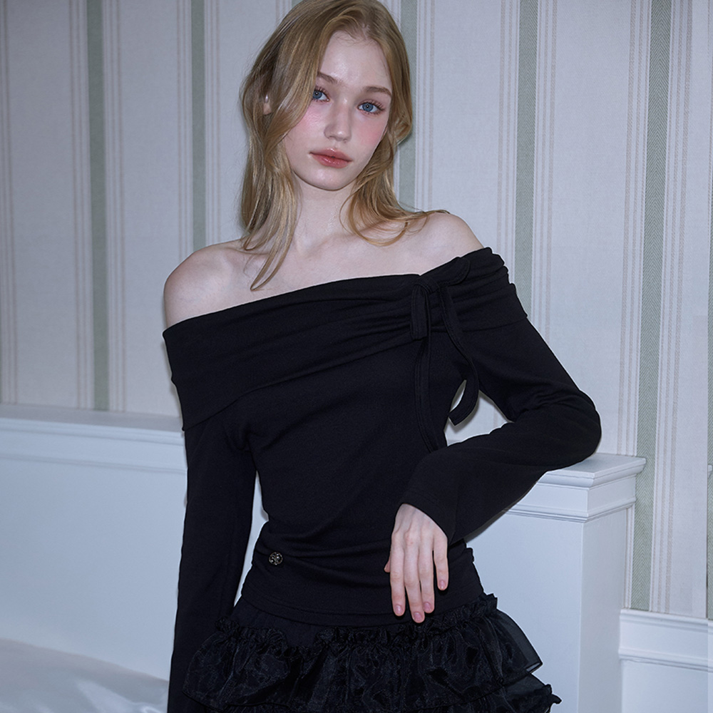 로제프란츠 티파니 오프숄더 롱슬리브 블랙(Rosefrantz Tiffany Off shoulder Long Sleeve [Black]) - 2