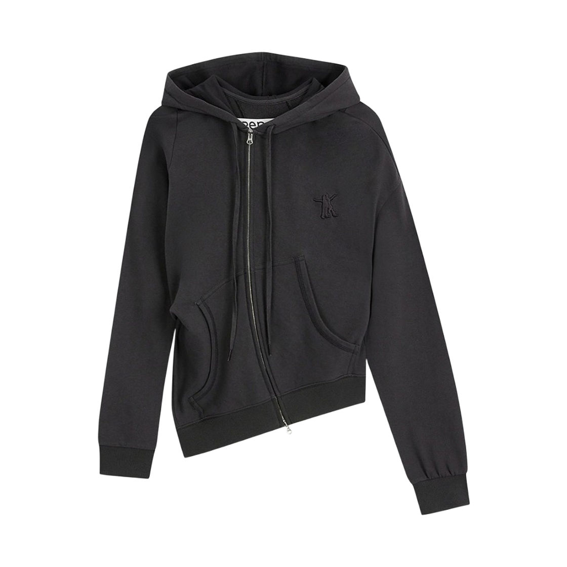 오픈 Yy 슬랜트 집 후드 차콜(Open Yy Slant Zip Hoodie Charcoal)