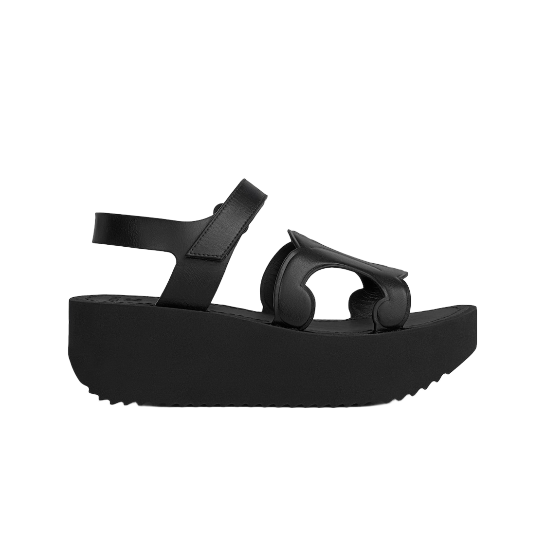 (W) 셀린느 써니 샌들 카프스킨 베지탈 태닝 블랙((W) Celine Sunny Sandal in Calfskin Vegetal Tanning Black) - 1