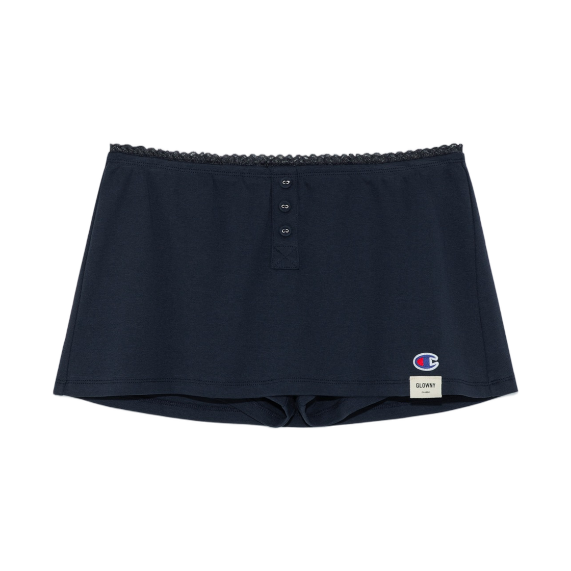 (W) 글로니 x 챔피온 미니 스커트 네이비((W) Glowny x Champion Mini Skirt Navy)