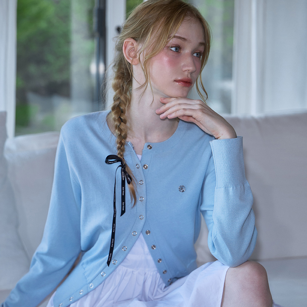 로제프란츠 아일렛 라운드 가디건 스카이 블루(Rosefrantz Eyelet Round Cardigan [Sky Blue]) - 2