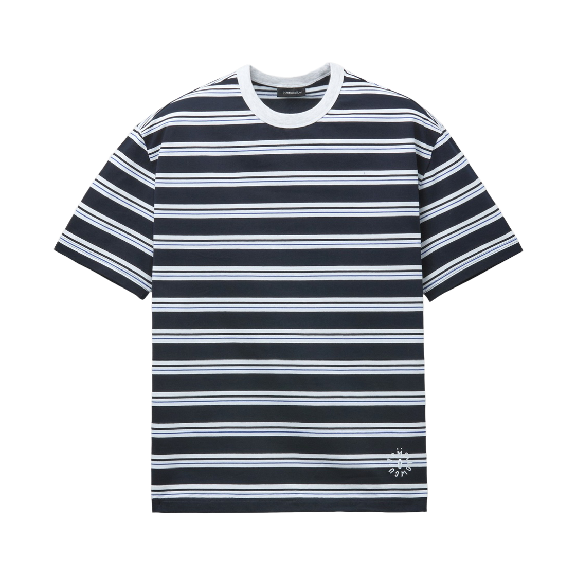 CWTAM26423NYD Customellow Stripe T-Shirt Dark Navy