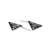 Prada Triangle Logo Metal Hair Clip
