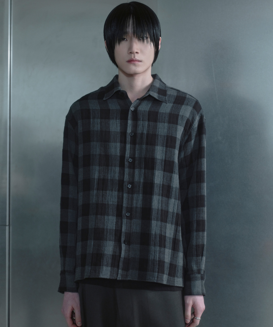 키류 린넨 버팔로 빅 체크 셔츠 블랙(kiryu Buffalo Big Check Shirt Black) - 2