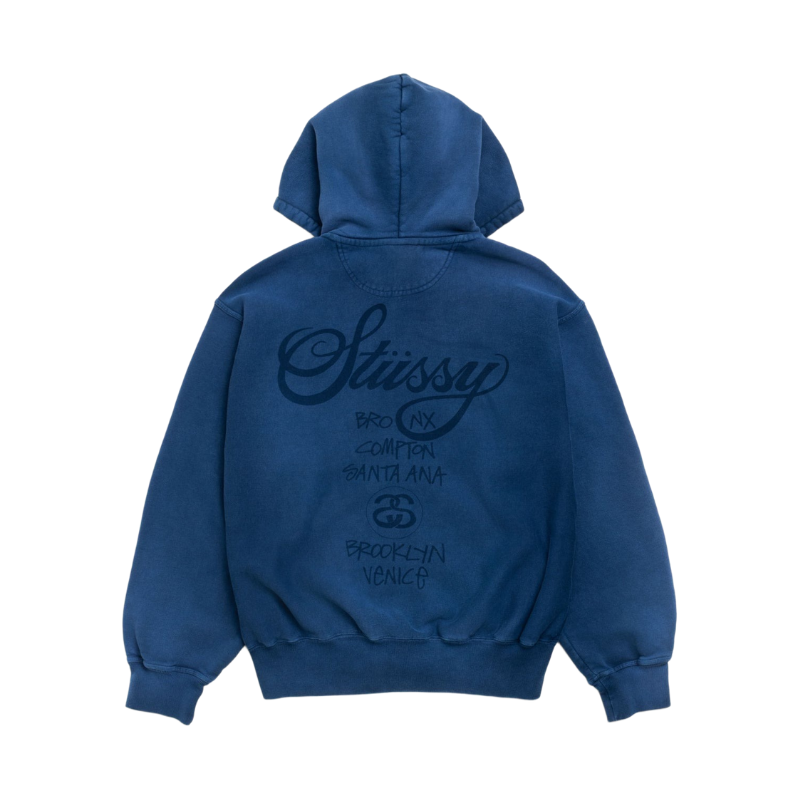스투시 월드투어 집 후드 썬 페이디드 네이비(Stussy World Tour Zip Hoodie Sun Faded Navy) - 2