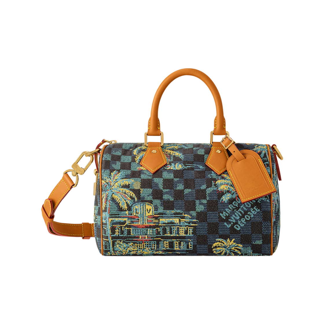 N00225 Louis Vuitton Speedy 25 Bandouliere Damier Other Marina Blue
