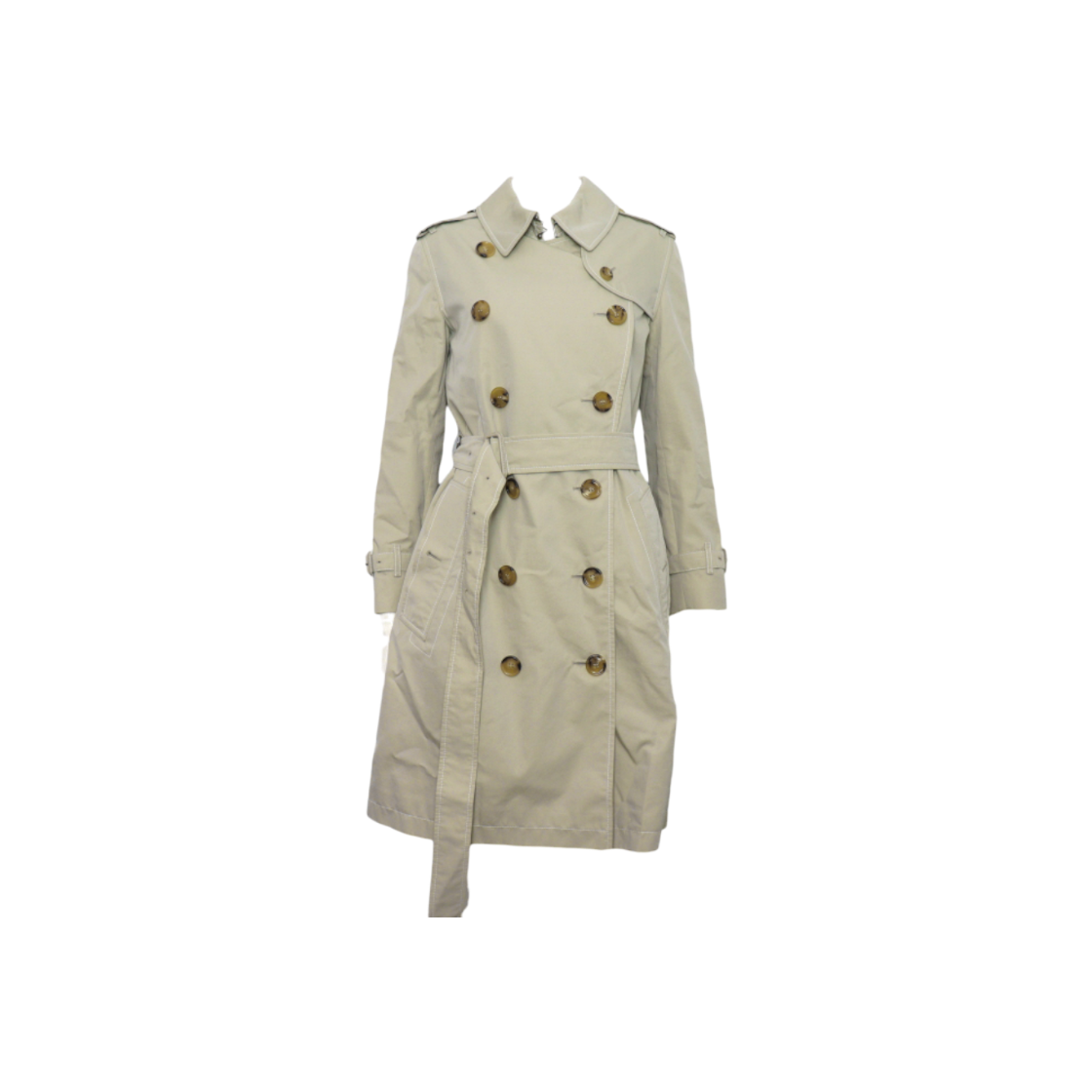 버버리 8028942 런던 스톤 화이트 벨티드 여성 트렌치코트 자켓aa63657(Burberry London Stone White Belted Women Trench Coat)