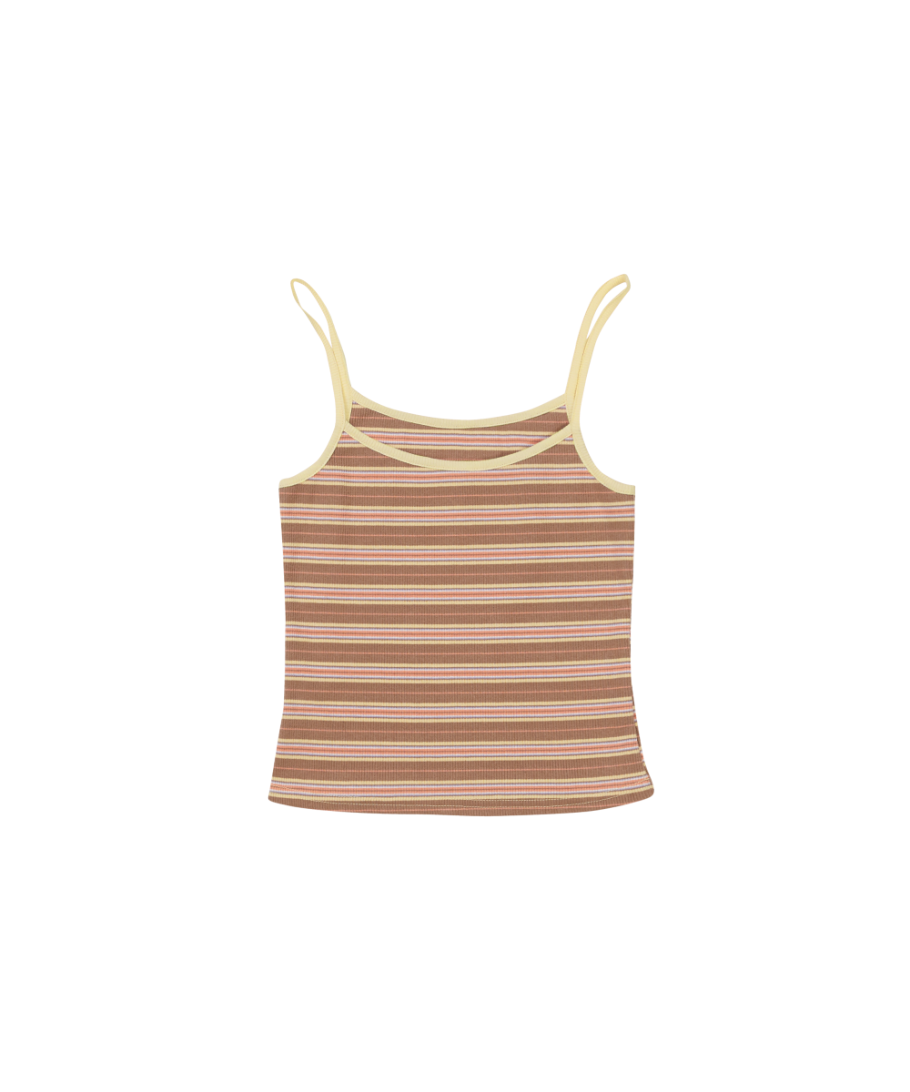 지비에이치 어패럴 스트라이프 탱크 탑 / 빈티지 브라운(GBH APPAREL Stripe Tank Top / Vintage Brown)