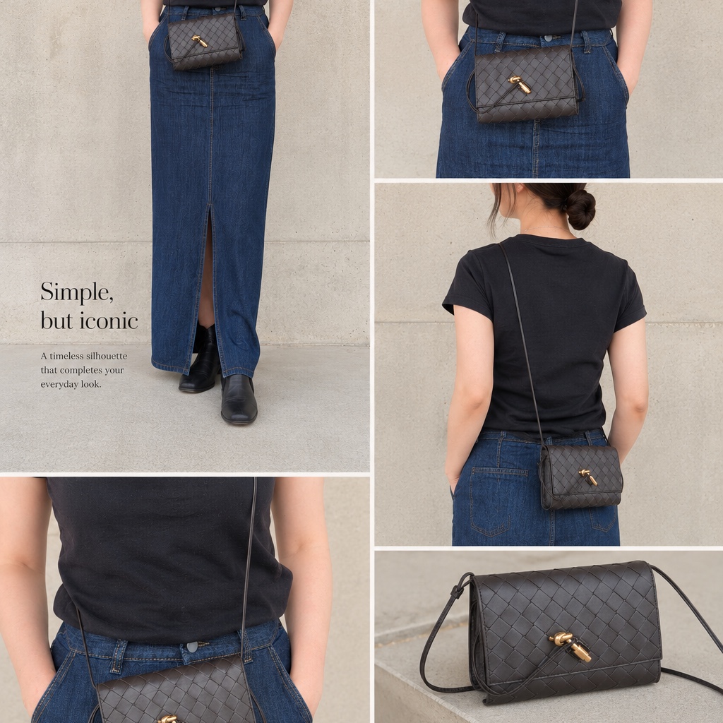 Bottega Veneta Andiamo Pouch Fondant 착용 스타일 - 1