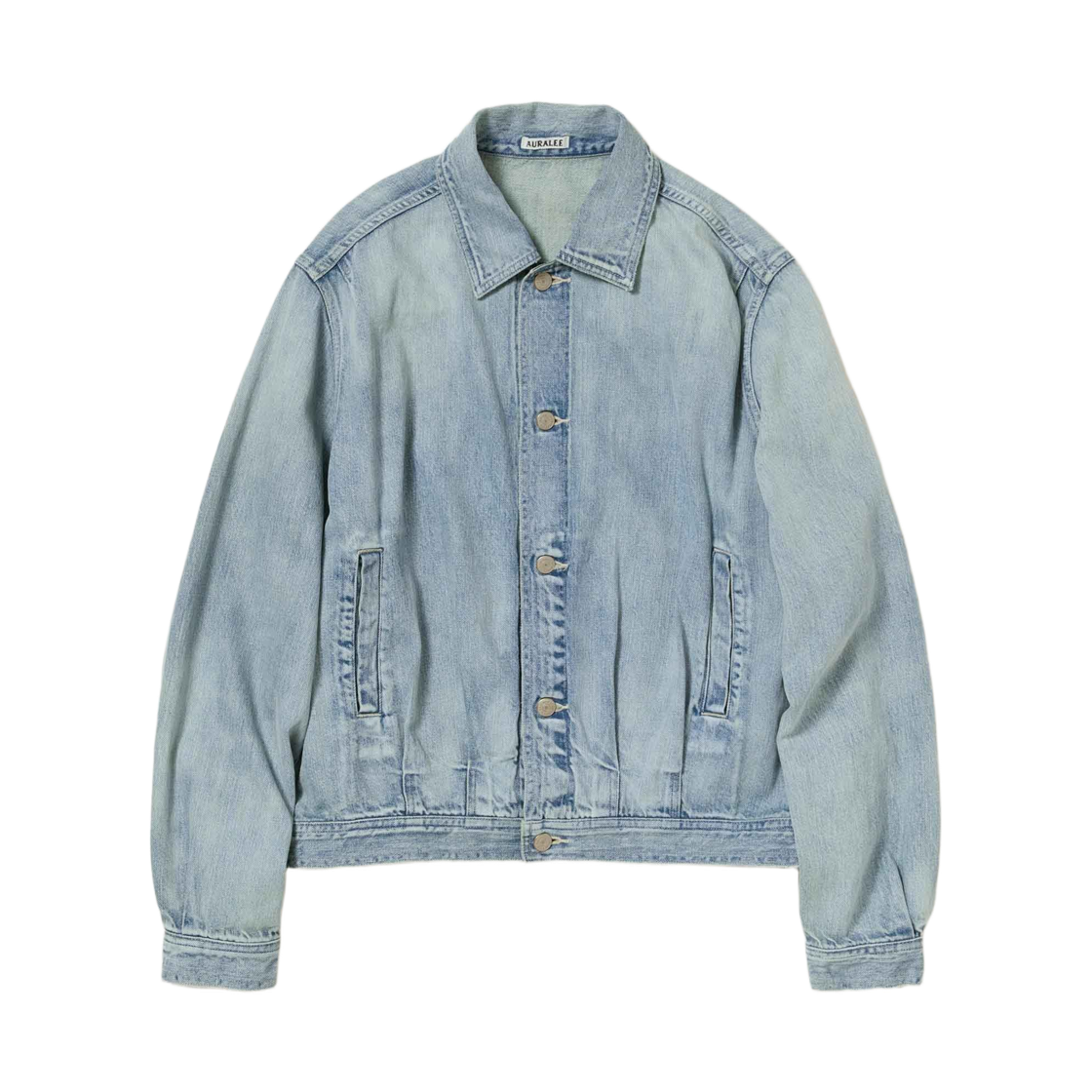 오라리 페이디드 셀비지 라이트 데님 블루종 라이트 인디고(Auralee Faded Selvedge Light Denim Blouson Light Indigo)