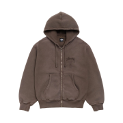 Stussy World Tour Zip Hoodie Sun Faded Brown