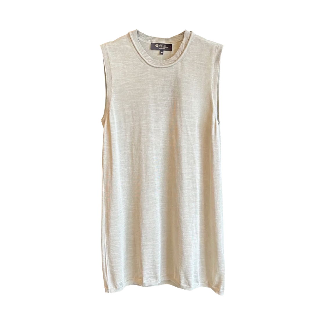 (W) 로로 피아나 실크 린넨 슬리브리스 베이지((W) Loro Piana Silk Linen Sleeveless Beige)