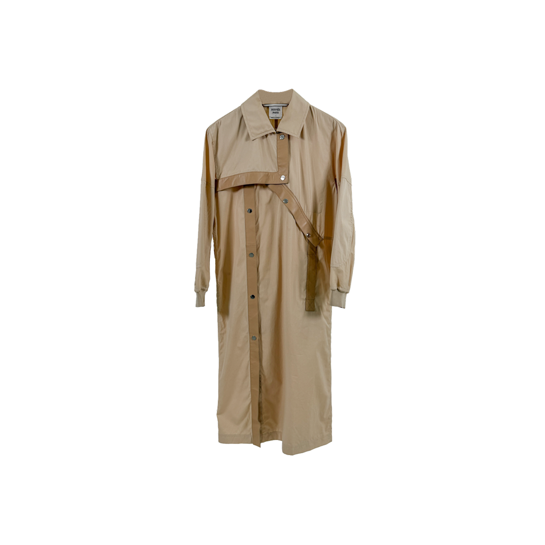 에르메스 25fw 여성 언발란스 레더 믹스 트렌치 코트 베이지(Hermes 25FW Women Asymmetrical Leather Mix Trench Coat Beige)