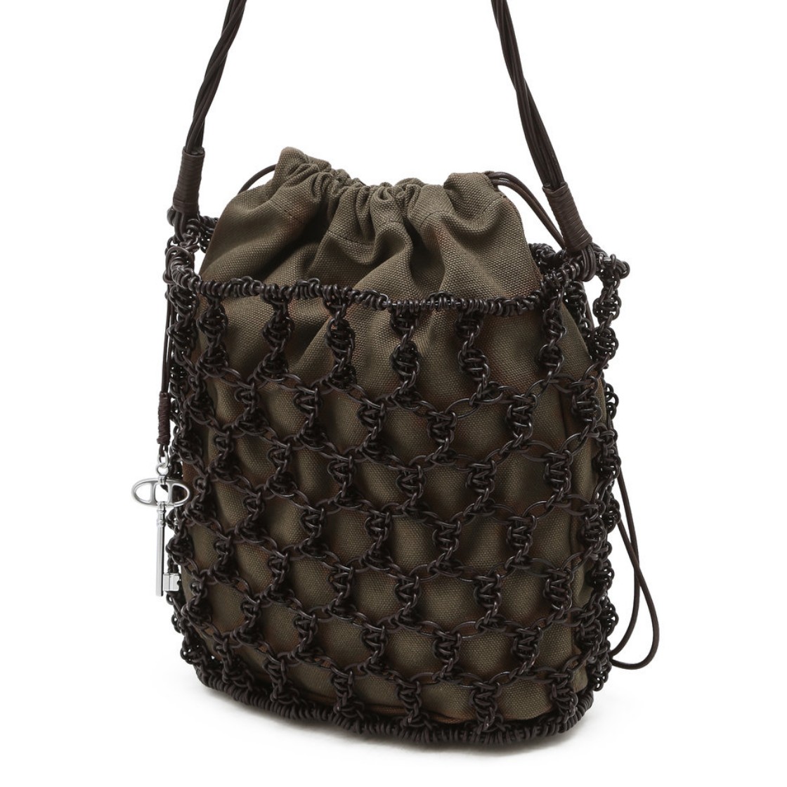 아떼 바네사브루노 액세사리 카키 위빙 네트 숄더백 M AABA6E861K2 카키(Athe Vanessabruno Acc Khaki Weaving Net Shoulder Bag M Aaba6E861K2 Normal Khaki) - 6